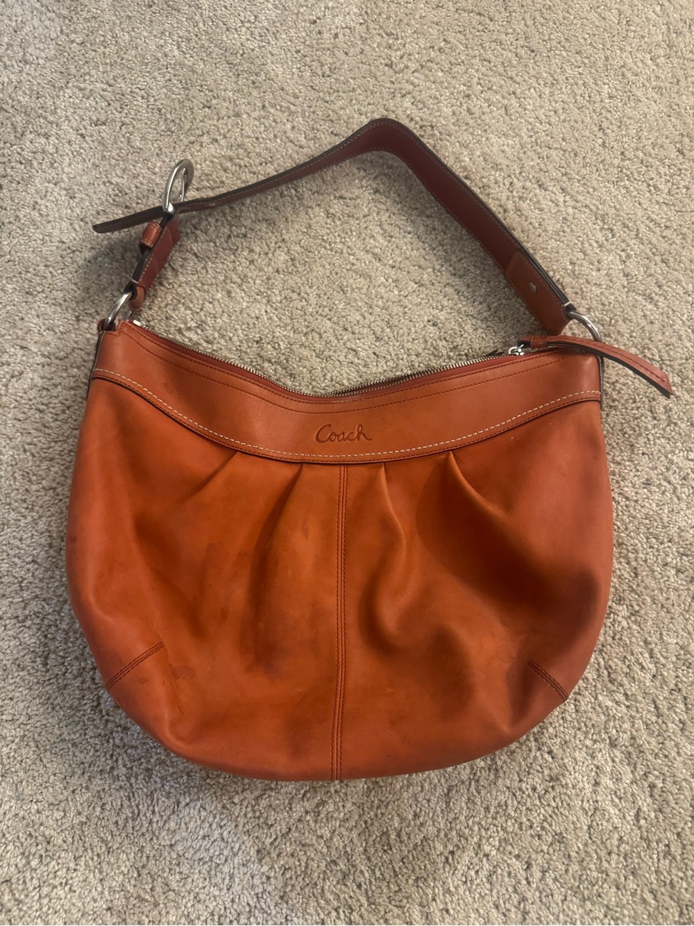 Coach Leather Soho Hobo Bag in Burnt Orange